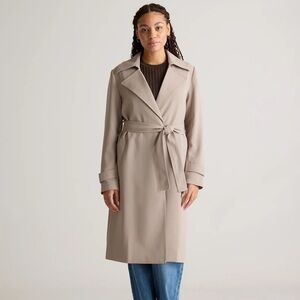 Stretch Crepe Trench Coat